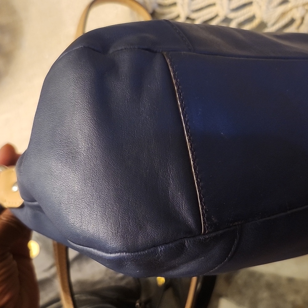 Coach Daisy Spectator Mia Leather Bag F1380-F23911 Color Block Navy, Teal, Tan - Picture 10 of 16